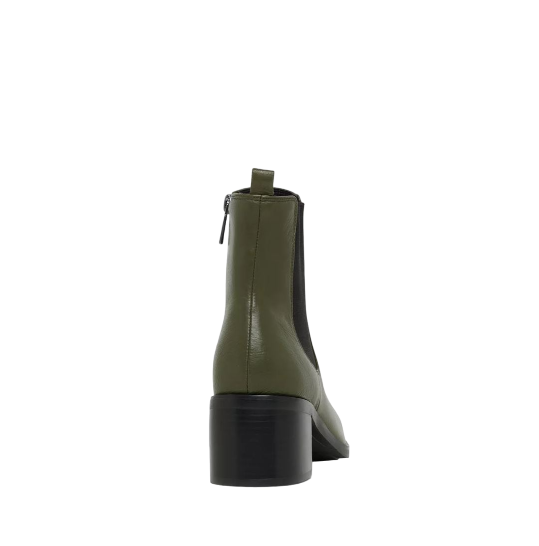 Womens Hush Puppies Sublime Dark Olive Heel Boots-4