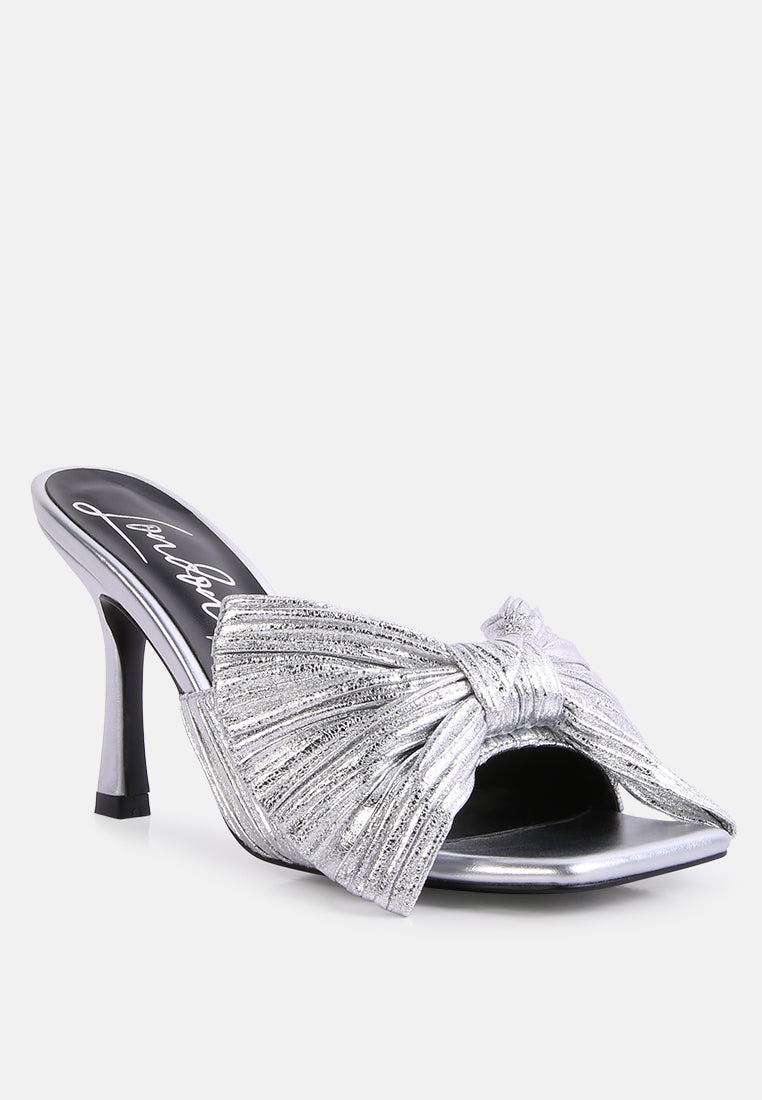 Wonderbuz High Heeled Bow Slider Sandals-1