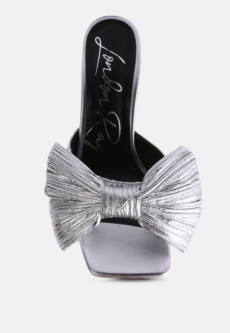 Wonderbuz High Heeled Bow Slider Sandals-3