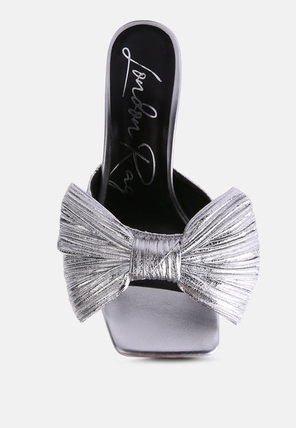 Wonderbuz High Heeled Bow Slider Sandals-3