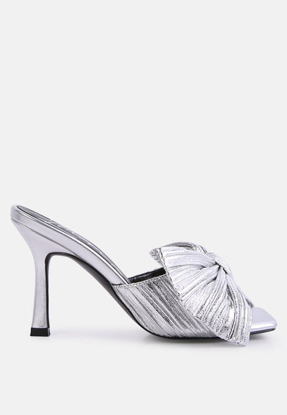 Wonderbuz High Heeled Bow Slider Sandals-0