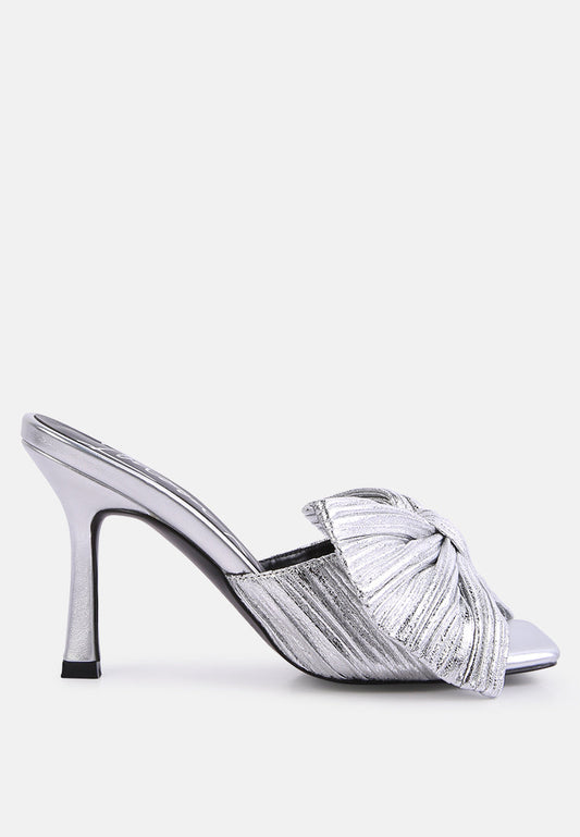 Wonderbuz High Heeled Bow Slider Sandals-0