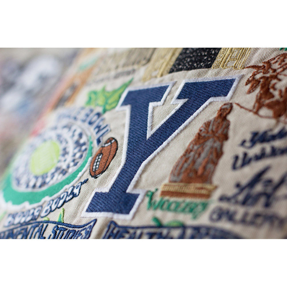 YALE Collegiate Hand-Embroidered Pillow-2