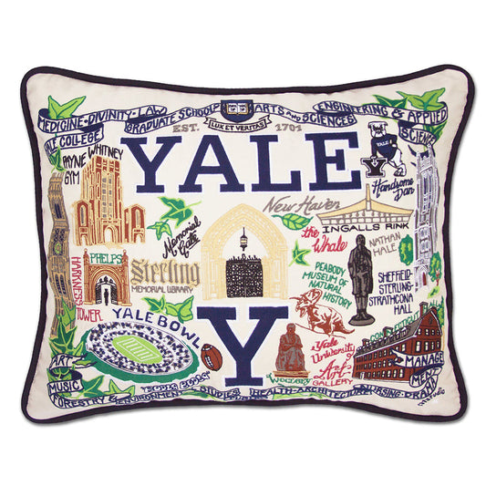 YALE Collegiate Hand-Embroidered Pillow-0