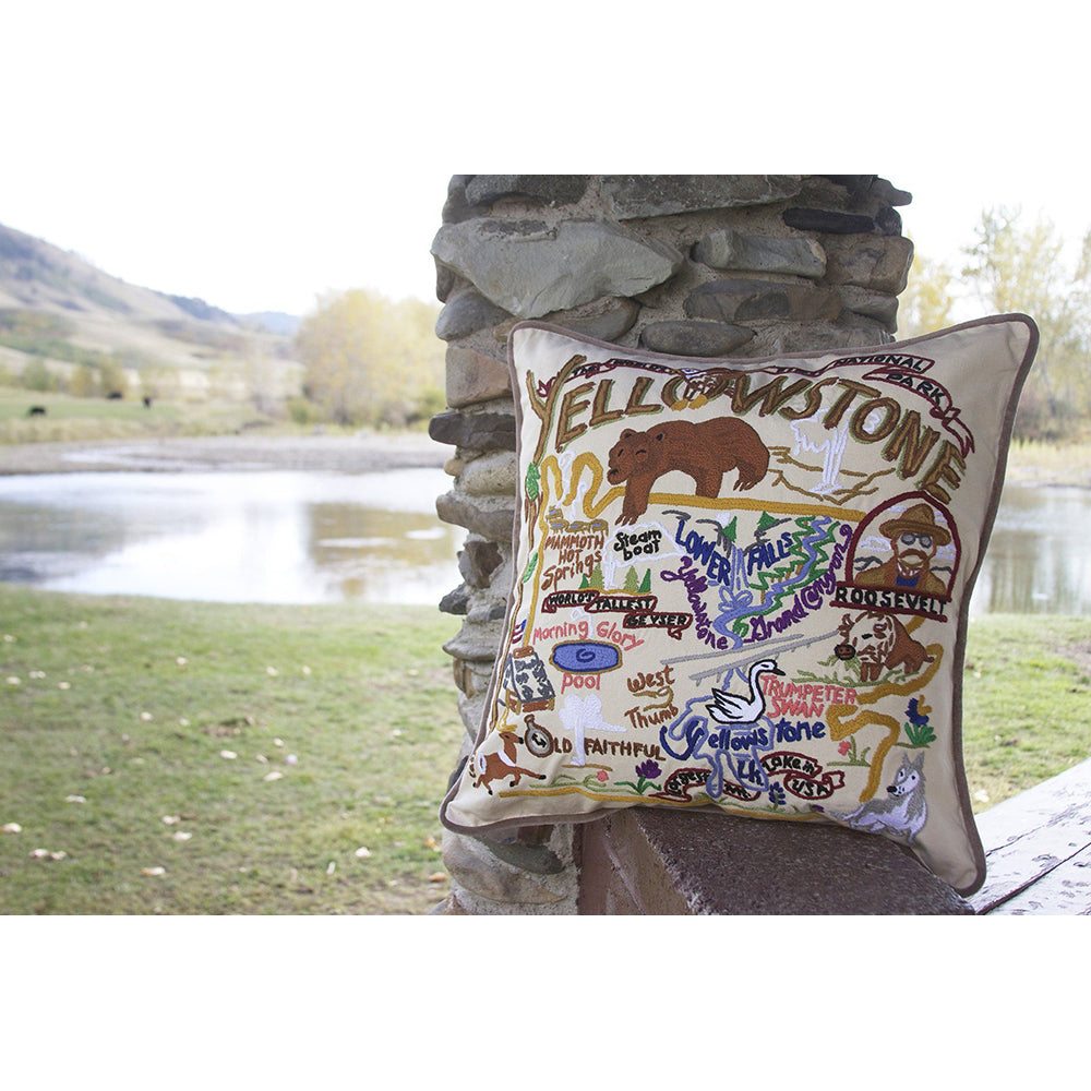 Yellowstone Hand-Embroidered Pillow-3
